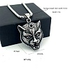 Vintage 304 Stainless Steel Lion Head Pendant Necklaces for Men Women OG9311-6
