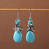 Bohemian tassel turquoise earrings JU8957-11-1
