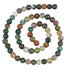 2 Strands Round Natural Indian Agate Gemstone Beads Strands G-AN0001-03-1