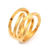 Ion Plating(IP) 304 Stainless Steel Criss Cross Wide Finger Rings for Women RJEW-S414-13B-G-1