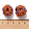 Halloween Theme Polymer Clay Rhinestone Beads with Resin RESI-Z045-02B-01-3