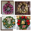 6Pcs Unfinished Wooden Hanging Wreath Frame WOCR-WR0001-02-5