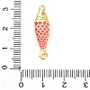 Brass Enamel Fish Connector Charms KK-H527-11G-07-3