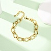 304 Stainless Steel Oval Link Chain Bracelets for Women BJEW-F536-10G-1