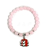 Christmas Theme Natural Rose Quartz Stretch Bracelets PW-WGDD6ED-02-1