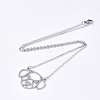 201 Stainless Steel Puppy Pendant Necklaces NJEW-T009-JN043-1-40-2
