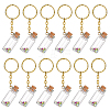 12Pcs Mini Glass Wishing Bottle Pendant Decorations with Plastic Paillette KEYC-DR00007-1