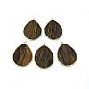 Natural Tiger Eye Pendants G-E526-01H-3