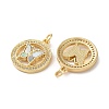 Brass Micro Pave Clear Cubic Zirconia Pendants KK-B083-37D-G-2