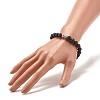 Natural Lava Rock Round Beads Stretch Bracelet BJEW-JB07456-3