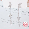 Anti-Tarnish Rhodium Plated 925 Sterling Silver Moon & Star Stud Earrings QQ7290-2-2