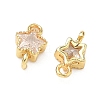 Brass Pave Cubic Zirconia Star Connector Charms LS-KK-P348-08G-03-2