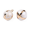 Electroplate Natural Baroque Pearl Keshi Pearl Pendants PEAR-N021-12-4