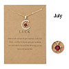 Moon & Star Alloy Rhinestone Birth Stone Pendant Necklaces WG0039E-07-1
