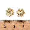 Brass Micro Pave Clear Cubic Zirconia Bead Caps KK-K374-24G-3