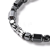 Faceted Column & Cube Synthetic Non-magnetic Hematite Beaded Necklaces NJEW-Q341-06-3