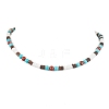 Summer Beach Natural Red Jasper & Synthetic Turquoise & White Shell & Coconut Beaded Necklaces NJEW-JN05012-1