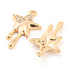 Brass Micro Pave Cubic Zirconia Pendants KK-E090-33G-2