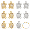 12Pcs 2 Colors Rack Plating Brass Micro Pave Clear Cubic Zirconia Beads KK-WR0001-61-1