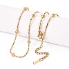 1.2MM 304 Stainless Steel Round Ball Boston Link Chain Necklaces NJEW-N058-09G-1