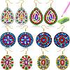 Teardrop/Round/Oval DIY Diamond Painting Earring Kits DIAM-PW0010-35D-1