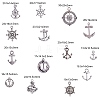 Tibetan Silver Anchor & Helm Pendants TIBEP-PH0004-15AS-3