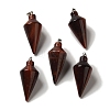 Dyed Natural Red Tiger Eye Pendants G-Z055-02P-17-1