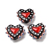 Painted Glass Beads Bumpy Beads Heart X-LAMP-V001-07F-1