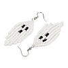 Halloween Theme Ghost Handmade Glass Seed Beaded Dangle Earrings EJEW-MZ00479-5