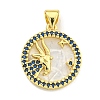 Brass Micro Pave Clear Cubic Zirconia Pendants KK-K354-04G-03-1