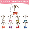 64Pcs 8 Colors Dyed Synthetic Turquoise Skull Cherry Pendants PALLOY-AR00020-2