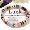 Natural Mixed Gemstone & Brass Beads Stretch Bracelets for Women RV1969-1-1
