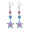 304 Stainless Steel Filigree Dangle Earrings EJEW-JE06198-4