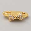 Brass Pave Clear Cubic Zirconia Connector Charms LS-KK-WH0081-22B-G-1