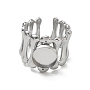 304 Stainless Steel Cuff Ring Components SA-CBA37BC-18B-P-2