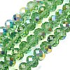 Electroplate Transparent Glass Beads Strands EGLA-A046-01C-04-1