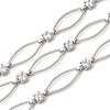 Handmade Brass Pave Clear Cubic Zirconia Horse Eye Link Chains CHC-G027-03P-1