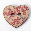 2-Hole Printed Wooden Buttons WOOD-TAC0003-50-2