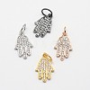 CZ Brass Micro Pave Cubic Zirconia Hamsa Hand/Hand of Fatima /Hand of Miriam Charms ZIRC-L018-03-1