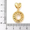 Brass Micro Pave Cubic Zirconia European Dangle Charms KK-P281-01G-O-3