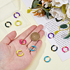 5 Pairs 5 Color 316 Stainless Steel Enamel Ring Hoop Earrings EJEW-DC0001-39B-3
