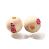 Valentine's Day Element Printed Wood Beads WOOD-R002-01-02-2