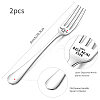 Globleland Word Pattern 304 Stainless Steel Fork AJEW-GL0001-17M-2