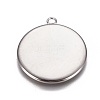 Tarnish Resistant 304 Stainless Steel Pendant Cabochon Settings X1-STAS-G127-13-25mm-P-2