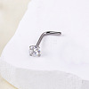 Bohemian Style 304 Stainless Steel Pave Clear Cubic Zirconia L-Shaped Nose Rings FS-WG96CDA-11-1