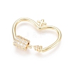 Brass Micro Pave Clear Cubic Zirconia Screw Carabiner Lock Charms ZIRC-L085-03G-2