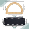 2Pcs Wood D Shaped Handles Replacement DIY-PH0030-01B-2