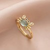 Brass Micro Pave Cubic Zirconia Adjustable Finger Rings FS-WGE54F5-02-3