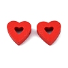Spray Painted Schima Wood Beads WOOD-WH0030-15-1