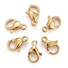 Ion Plating(IP) 304 Stainless Steel Lobster Claw Clasps X-STAS-H352-01B-G-01-1